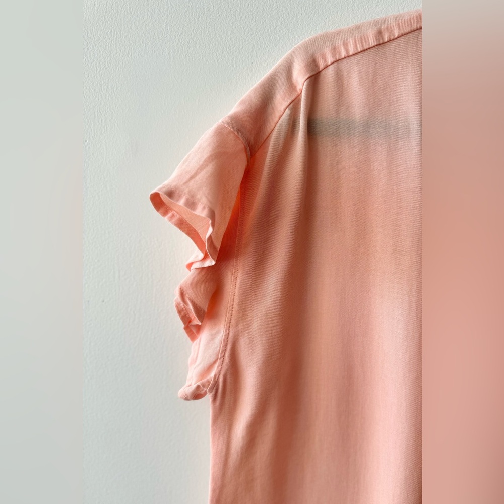 Anthropologie Cloth & Stone Peach Button Down Top - Picture 3 of 5